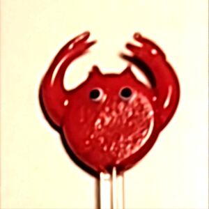 Vintage glass Red Crab stir sticks